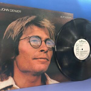 c LP ジョン・デンバー John Denver AUTOGRAPH 白レーベル プロモ レコード 5点以上落札で送料無料