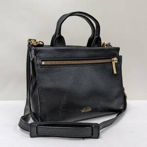 KATE SPADE SATURDAY/ケイトスペードサタデー/2WAYショルダーバッグ/シボレザー/本革/ゴールド金具/ハンドバッグ