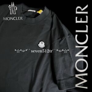 【新入荷】本物新品 53672235 MONCLERモンクレール/サイズL 超人気 PALM ANGELS限定ロゴワッペン半袖Ｔシャツ 人気の黒！