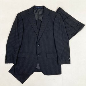 ◆【古着】YUKI TORII HOMME ユキトリイ スーツ ジャケット パンツ 上下 セットアップ 2B ストライプ ブラック サイズA4 メンズ 0.87㎏