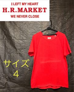 ■HOLLY WOOD RANCH MARKET・ハリウッドランチマーケット■半袖Tシャツ・サイズ4・レッド・ハリラン・HRM