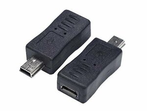 送料無料 miniUSBオス-microUSBメス 変換アダプタ