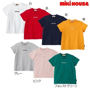 即決です！【ミキハウス】新品未使用♪110cm 105cm～115cm mikihouse ロゴ刺しゅう入り半袖Ｔシャツ 子供服 女の子 日本製 カラー：ピンク