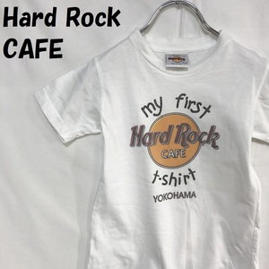 【人気】Hard Rock CAFE/ハードロックカフェ YOKOHAMA キッズTシャツ 綿100％ ホワイト サイズS キッズ/S3424