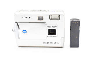 ★実用品★ MINOLTA ミノルタ DIMAGE X50 シルバー シャッター ストロボ データ閲覧 OK！ コンデジ AU2932#162#0055