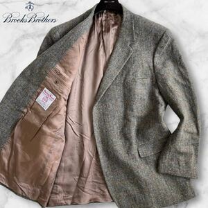 極美品/XXL相当◎ブルックスブラザーズ×ハリスツイード テーラードジャケット ヘリンボーン チェック BROOKS BROTHERS HARRIS TWEED 56