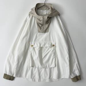 DIGAWEL size/1 (he) ディガウェル プルオーバーシャツ フーディ パーカー スモック コットン ホワイト 白 日本製 FOODIE PARKA SHIRT