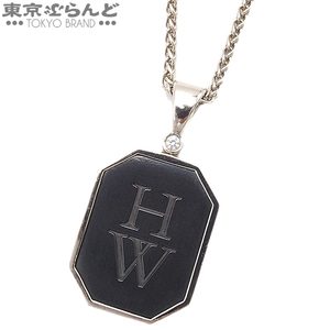 101754677 ハリーウィンストン HARRY WINSTON HWロゴ 1PD ネックレス PEDMLOGMENZAL/GHNSWWH2.0PL K18WG ザリウム レディース