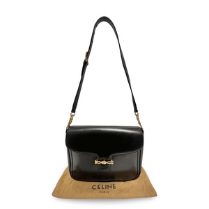 CELINE セリーヌ ホースキャリッジ 馬車金具 ホースビット レザー ショルダーバッグ ブラック