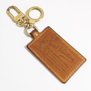 S2645●送料198円～ 訳あり LOUIS VUITTON ルイヴィトン ヌメ革 レザー キーホルダー キーリング チャーム プレート ブラウン