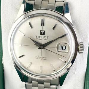 【1円〜】TISSOT ティソ 腕時計 メンズ AT 自動巻 VISODATE ヴィソデイト シルバー文字盤 SEASTAR シースター アンティーク 可動品