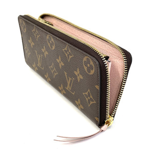 【中古】ルイ ヴィトン LOUIS VUITTON ラウンドファスナー ポルトフォイユ クレマンス モノグラム ローズ バレリーヌ M61298 長財布