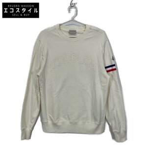 MONCLER モンクレール 22年 I10918G00005 FELPA ホワイト コットン アーチロゴ トレーナー ホワイト S トップス コットン レディース 中古