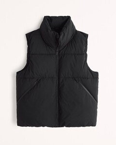 正規品 新品 Abercrombie＆Fitch アバクロンビー＆フィッチ US-XL ヘビーウエイト パファーベスト 洗えるダウンベスト Black