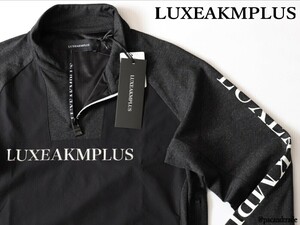 1円 LEON★LUXEAKMPLUS リュクスエイケイエムプラス★ハーフジップ防風モックネックプルオーバー【lao-23026】ブラック黒★サイズ選択L/XL