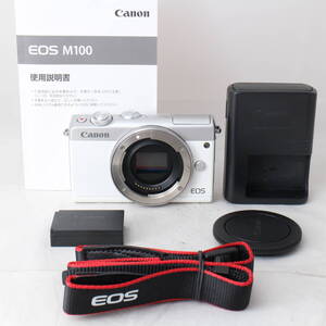 ☆新品級☆ Canon EOS M100 ボディー ホワイト EOSM100WH-BODY キヤノン ミラーレス一眼カメラ #2920