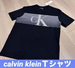 calvin klein  カルバンクライン　ブラック　半袖　大きいロゴＴシャツ