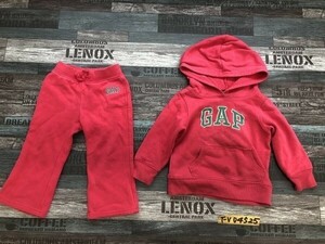 baby GAP ベビーギャップ 裏起毛 ロゴ プルオーバーパーカー＆パンツ 上下セットアップ 90 ピンク