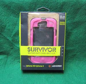 ピンクGRIFFIN グリフィン SURVIVOR サバイバー iPhone 4/4S対応耐衝撃ケース ベルトクリップ付新品送料全国一律レターパックプラス520円