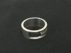 1円 ■美品■ GUCCI グッチ ブランデッドG SV925 リング 指輪 アクセサリー 表記サイズ11(約10号) レディース シルバー系 FB5330