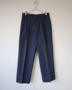 P1K79 YAMAHA 2tuck Wide Chino Pants Navy ヤマハ ゴルフ 2タック ワイド チノパン コットンパンツ 濃紺 W30 Japan vintage