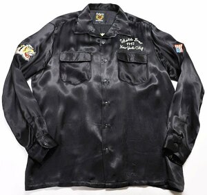 schott (ショット) Souvenir Shirt - NEW JERSEY - / レーヨン スーベニアシャツ #3125033 美品 ブラック size L / 刺繍 / スカ
