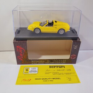 Bang バン 1/43 「FERRARI DINO 246 GTS」 フェラーリ ディノ 黄色 イタリア製 新品未使用 877