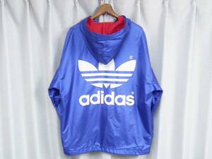 ◆old adidas by DESCENTE オールド アディダス デサント コーチジャケット ナイロン パーカー 青 70s 80s ヴィンテージ 日本代表カラー