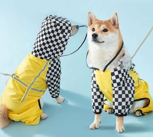 ◎送料無料新品・犬の洋服・レインコート　イエロー色Ｌダックス・プードル他