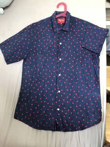 SUPREME Polka Dot S/S Shirt 17SS シュプリーム ポルカ ドット 半袖 シャツ Mサイズ ネイビー 半袖シャツ