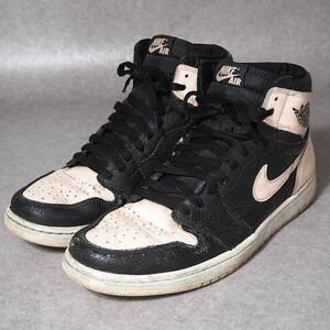 ナイキ NIKE 4-WE021 AIR JORDAN 1 HIGH エアジョーダン1 ハイ スニーカー ブラック ピンク 27.5 メンズ