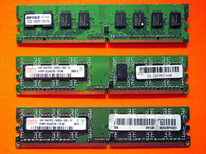 3枚セット DDR2 1GB BUFFALO D2/800-S1G Hynix PC2-5300U