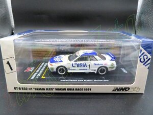 即決◆未開封◆ 1/64 INNOイノモデルMODELS 日産スカイラインGT-R R32 マカオギアレース 1991 #1 ユニシアUNISIAジェックスJECS長谷見.昌弘