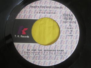 KC AND SUNSHINBAND 「ＴＨＡＴ’Ｓ　ＴＨＥ　ＷＡＹ」　Ｔ．Ｋ．レコード　中古