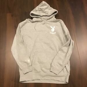 PLAYBOY x Bill Wall Leather/プレイボーイxビルウォールレザー/コラボ？/パーカー/薄手/サイズXL/バックプリント/セクシー