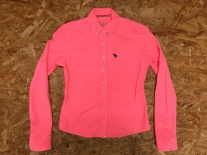 アバクロンビー&フィッチ Abercrombie&Fitch アメカジ オックスフォード ボタンダウン 長袖シャツ レディース 綿100% XS