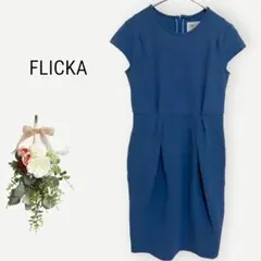 FLICKA ワンピース ノースリーブ ブルー ジャージードレス