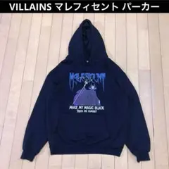 【良品】Disney VILLANS マレフィセント プリント パーカー BLK