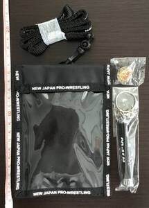 新品未使用　新日本プロレス　ポシェット　ピンバッジ　キーホルダー　３点セット