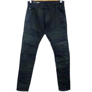 ■G-STAR RAW ジースター ロウ / RACKAM SKINNY / メンズ / インディゴ チェック柄 / ストレッチ 3D スキニー デニムパンツ W28 L30