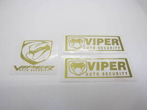 VIPER バイパータイプ1　ステッカーゴールド　3枚セット