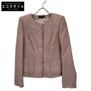 ESCADA エスカーダ ピンク 5011153 ノーカラー ジャケット ピンク 38 ジャケット ポリエステル レディース 中古