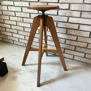 TRUCK Furniture トラックファニチャー　KT HIGH STOOL ハイスツール　スツール　インダストリアル　ナラ無垢材　ライトブラウン　チェア