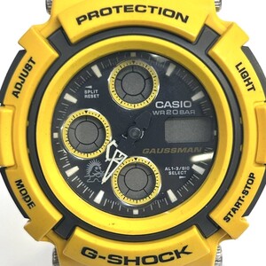 H234-I75-194 CASIO カシオ G-SHOCK ジーショック GAUSSMAN ガウスマン AM-570Y-9T クオーツ 20気圧防水 メンズ イエロー 腕時計 箱付き