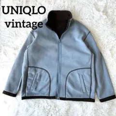 ⭐︎旧タグ⭐︎UNIQLO リバーシブル フリース XLサイズ ブルー×ブラウン