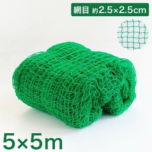 バックネット 野球 5×5m 網目2.5cm グリーン 防球ネット ネット 保護用ネット 多目的ネット ゴルフネットバッティングネット カラ AF666