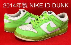 14年製 ナイキ ID ダンク ロー 26cm ネオングリーン NIKE ID DUNK LOW US8 現：NIKE BY YOU バイユー ビンテージ エアジョーダン レア