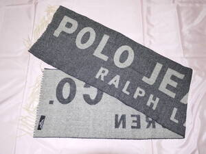 ☆POLO RALPH LAUREN 〃POLO JEANS.CO. ストール〃 RN26128 CA22608・1400×290㎜・チャコールグレー★