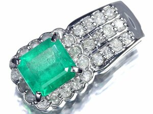 OG13662T【1円～】新品仕上【RK宝石】≪Emerald≫ 極上エメラルド 大粒1.27ct 天然ダイヤモンド Pt900 高級ペンダントヘッド ネックレス