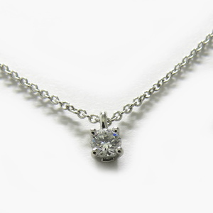 【中古】TIFFANY&Co. ネックレス ソリテール Pt950 プラチナ ダイヤモンド 約2.4g